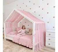 Baby Fancyroom Dosel de tul, hecho a mano, con volantes, dosel, dosel para cama infantil, habitación infantil, color rosa, 300 cm