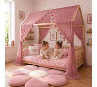 Baby Fancyroom Dosel para Cama Infantil, Color Rosa Viejo, Cortina de Cama para Niñas, Princesa, Habitación (Cielo Rosa Viejo Sin Mariposas, 340 cm)