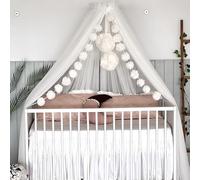 Baby Fancyroom Dosel para Cuna de Bebé, Mosquitera, Cama Auxiliar, Decoración de Habitación de Bebé, Tul Premium (Crudo/Crema)