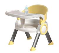 Baby Feeding Chair, Non-Slip Dining Chair, Household Small Stool with Music and Tray, 38.5x34x33cm, Portable Foldable Design, Ideal for Camping, Lawn, Beach, Travel, Yellow/Pink