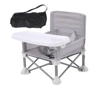 Baby Feeding Chair, Travel Booster Seat, Foldable, Lightweight, Compact, Portable, Metal, Cloth. Removable Tray, High Chair for Dining Table, Camping, Beach and Kitchen Use, 37x31x30cm