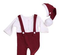 Baby First Christmas Photo Apparel - Mameluco con sombrero, conjunto de accesorios de fotografía para recién nacidos, regalo para recién nacidos