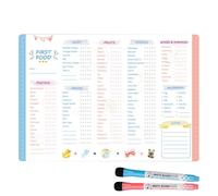 Baby First Food Tracker, First Foods Chart | Tabla magnética diaria de alimentos | Baby First Foods Tracker Imán para la nevera, lista de comprobación repetible para alimentos para bebés