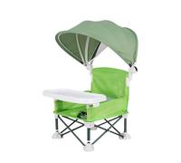 Baby Folding Chair, Toddler Travel Seat, 14.96x12.2x14.57 Inches Portable Dining Booster, Tray and Canopy Setup for Outdoor Home Lawn Beach Camping Travel Picnic Mealtime Comfort