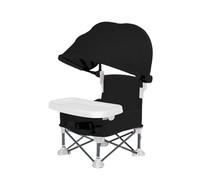 Baby Folding Dining Chair, Travel Toddler Seat With Tray For Eating, Aluminum Alloy, Cloth Baby Folding Chairs With Canopy For Outdoor, Home, Lawn, Beach, Camping, And Picnic, 38x31x37cm