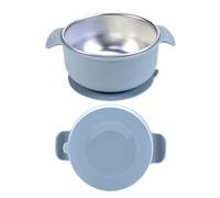 Baby Food Bowls, Child Feeding Bowl, Anti Scald Foods Container, Stainless Steel Snack Plate, Sturdy Weaning Dish Set for Feed Supplies, Babies, Kids, Led Weaning Use, 6.1x6.1x2.36 inches