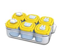 Baby Food Freezer Tray, 6 Cavity Silicone Mold, 8.07x4.92x3.07 Inches Anti Slip Storage Container, Breastmilk Organizer for Businesses Rental Hotel Restaurant Kitchen Use