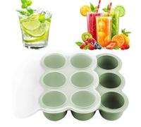 Baby Food Freezer Tray, 9-Grid Baby Food Freezer Tray with Lids, Containers Storage Cube, Secure Leak-Proof Design, Easy Release Flexible Silicone, Fridge Soup, 18.8x18.8x4.5cm