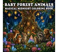 Baby Forest Animals Magical Midnight Coloring Book: A Magical Midnight Coloring Book Featuring Adorable Woodland Baby Animals, Stunning Black ... and Relaxing Coloring Pages for Adults