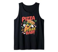 Baby Funny Cartoon Food Design Pizza Slice Camiseta sin Mangas
