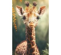 Baby Giraffe Notebook: Black Lined Notebook for All Ages, Baby, Giraffe, Wildlife, Animals | 6x9 inches, 110 pages | Gifts for Birthdays, Christmas, Thanksgiving and more