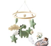 Baby Girl Mobile for Crib, Dinosaur Nursery Mobile, Breathable Soother Toy, Soft Cotton & Wooden Design, Ideal for Girls & Boys, Crib Decoration, 15.75x9.06