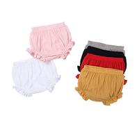 Baby Girls Bloomers Shorts, Newborn Infant Girl Ruffled Cotton Short Pants Cute Kids Solid Colors Pull on Shorts Unisex Summer Loose Fit Breathable Shorts