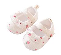Baby Girls First Walking Shoes Cute Ruffled Sandals Infant Girls Cotton Closed Toe Soft Sole Prewalker Non Slip Floor Shoes Toddlers Summer Outdoor Beach Sandals