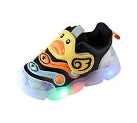Baby Girls Led Light Up Trainers Kids Glitter First Walking Shoes Luminous Non Slip Casual Sneakers Cute Toddler Girls Flashing Slip On Running Shoes for School Outdoor