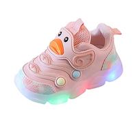 Baby Girls Led Light Up Trainers Kids Glitter First Walking Shoes Luminous Non Slip Casual Sneakers Cute Toddler Girls Flashing Slip On Running Shoes for School Outdoor