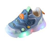 Baby Girls Led Light Up Trainers Kids Glitter First Walking Shoes Luminous Non Slip Casual Sneakers Cute Toddler Girls Flashing Slip On Running Shoes for School Outdoor