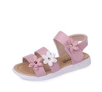 Baby Girls Summer Sandals Cute Flower Open Toe Sandals Infant Girls Anti Slip Soft Sole Barefoot Flats Party Princess Dress Shoes Toddler First Walking Shoes for Outdoor Beach