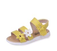 Baby Girls Summer Sandals Cute Flower Open Toe Sandals Infant Girls Anti Slip Soft Sole Barefoot Flats Party Princess Dress Shoes Toddler First Walking Shoes for Outdoor Beach
