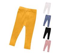 Baby Girls Winter Thermal Leggings Kids Cotton Warm Plain Tights Toddler Girls Full Length Stretchy Trousers Infant Baby Cable Knit Leggings Solid Soft Yoga Sports Pants
