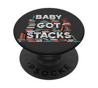 Baby Got Stacks Funny Bookworm PopSockets PopGrip Adhesivo