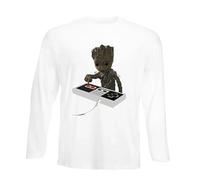 Baby Groot - Camiseta de manga larga para hombre Star Lord Rocket Gamora Drax, Manga larga blanca., XL