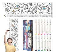 Baby Growth Height Chart, Roll-Up Measuring Ruler, Wall Hanging Tracker, Easy-To-Read Scale with 12 Color Pens, Portable Height Measurement Tool, Perfect for Early Childhood