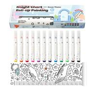 Baby Growth Height Chart, Roll-Up Measuring Ruler, Wall Hanging Tracker, Easy-To-Read Scale with 12 Color Pens, Portable Height Measurement Tool, Perfect for Early Childhood