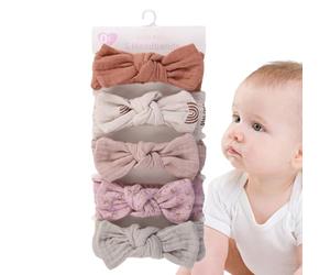 Baby Hair Bows, Elastic Headbands Set, Baby Head Wraps with Stylish Knot Design and Multipurpose Function for Daily Wear, Photography, or Special Occasions, 1 Set