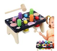 Baby Hammer Toy, Colorful Whack-a-Mole Game, Wooden Pounding Bench with Mallet, Fine Motor Skills Educational Toy, Toddler Activity for Preschool Girls and Boys
