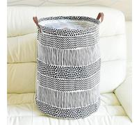 Baby Hamper - Large Collapsible Laundry Bag with Handle, Toy & Clothing Organizer for Kids, Black Spots