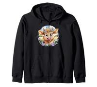 Baby Highland Cow with Purple Flowers Scottish Farm Sudadera con Capucha