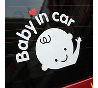 Baby In Car Waving Baby On Board Señal de seguridad para coche/calcomanía para camiones