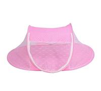 Baby Infant Cuna Plegable con Mosquitero, Tienda de Crib para Bebés Anti-Insectos Portátil, Red Mosquito para Cama de Viaje y Juguetes (Rosa)