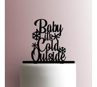 Baby it?s Cold Outside- Decoración acrílica para tartas de 5 pulgadas de ancho/negro