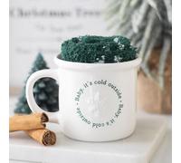 Baby It's Cold Outside - Juego de taza y calcetines - Taza de cerámica festiva con calcetines acogedores, regalo perfecto de invierno para bebidas calientes y comodidad
