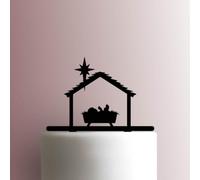 Baby Jesus in Pesebre - Decoración acrílica para tartas, 17,8 cm de ancho, color rojo