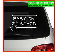 Baby/Kind Pegatinas Kids Inside Baby On Bord Corazones aprox. 25 x 15 cm con nombre Auto Adhesivo decorativo para luna trasera, Auto Adhesivo Bebé a bordo