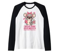 Baby Koala I Wear Pink For My Friend Concientización sobre el cáncer de Mama Camiseta Manga Raglan