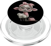 Baby Lamb Kawaii Oveja Rosa Leopardo Gafas Estilo Retrato PopSockets PopGrip para MagSafe