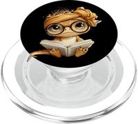 Baby Lizard Libro Abierto Lectura Reptil Retrato Gráfico Redondo PopSockets PopGrip para MagSafe