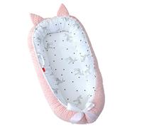 Baby Lunger, linda tumbona recién nacida con orejas, acogedora cama para bebés, 19.7x33.5 Casa de viaje portátil durante 0-12 meses