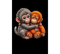 Baby Macaque Hugging Plush Monkey Friends Notebook Journal: Perfect for note-taking, planning, work, travel, idea jotting, habit tracking, 120 Pages, Medium 6 x 9 Inches