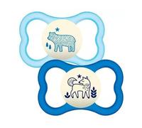 Baby Mam Chupete Air Noche +6m Azul Silicona 2uds