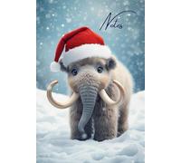 Baby Mammoth Christmas Notes: A Cute, 6" x 9", Plain, Lined Notebook for Jotting Down Ideas, Making Plans, Lists etc.