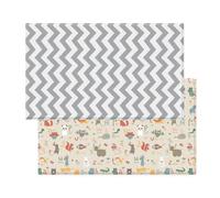 Baby Mat Playmat - DWINGULER Slim - Zigzag Grey - Medium 180 x 140 x 8 mm - Reversible, suave, libre de sustancias nocivas, impermeable, antideslizante, certificado CE
