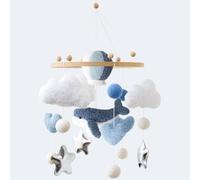 Baby Mobile Baby Windspiele-3D Ballena Globo de Aire Caliente, Móvil Cuna de Bebé, Campana de Cama Colgante Habitación de Bebé, Decoración de Habitación de Bebé, Regalo Recién Nacido para Bebé Niños y