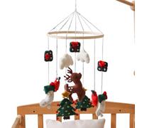 Baby Mobile Crib, Christmas Nursery Decor, 15.75x9.06in Felt Reindeer Ornament, Soft Wind Chime, Handmade Hanging Display for Girls Bedroom, Playroom Wall, Room, Holiday, Birthday Gift