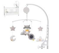 Baby Mobile for Crib with Soothing Music Box and Photo Pendant, Rotating Wind Chimes Decoration for Infant Sleep and Sensory Comfort, Ideal for Stroller Nursery Family Room Travel Shower or Birthday