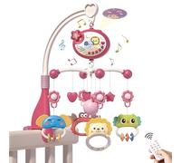 Baby Mobile Móvil Bebé con música y Proyector, Movil Musical con Timing-Funktion & Fernsteuerung, Juguetes Colgantes Giratorios para Bebés, Regalo Para Niñas Recién Nacidas (rojo)